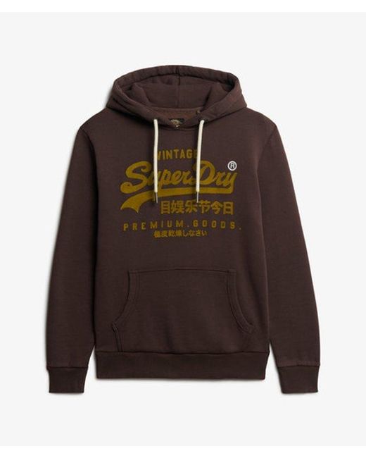 Superdry Brown & Co Vintage Logo Tonal Hoodie for men