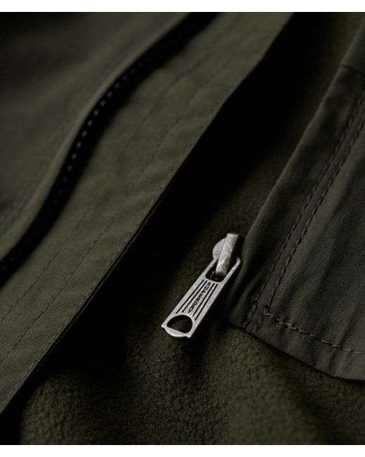 Superdry Green & Co Classic Embroidered Logo Surplus Nylon Hooded Bomber Jacket for men