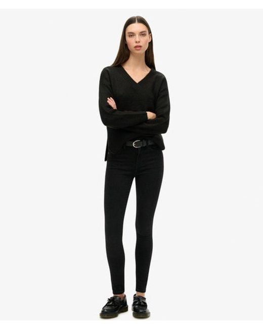 Superdry Black & Co Oversized V Neck Jumper