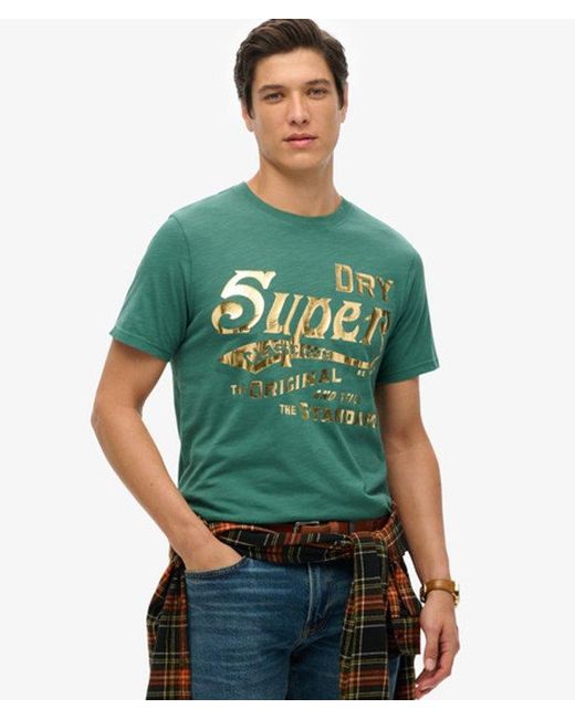 Superdry Green & Co Metallic Workwear Graphic T-shirt for men