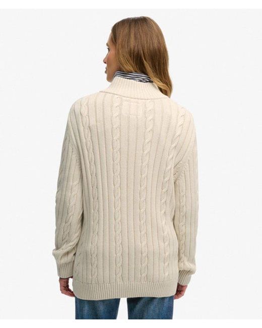Superdry Blue & Co Cable Half Zip Knit
