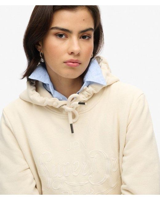 Superdry Premium Script Entry Hoodie in het White