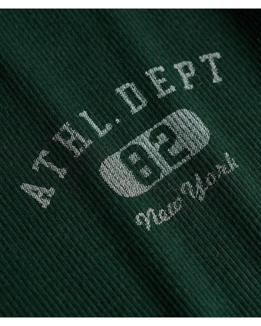 Superdry Athletic Button Down Longsleeve Top in het Green