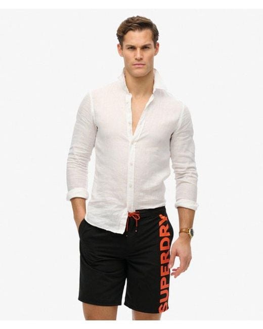 Homme Short De Surf Classique À Logo Longueur 48 Cm Taille Superdry pour homme en coloris Black