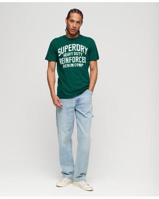 Superdry Green Athletic Script Graphic T-shirt for men