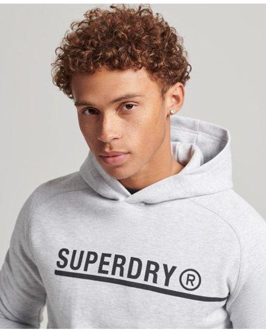 Superdry Gray Code Tech Graphic Hoodie Cadet Marl for men