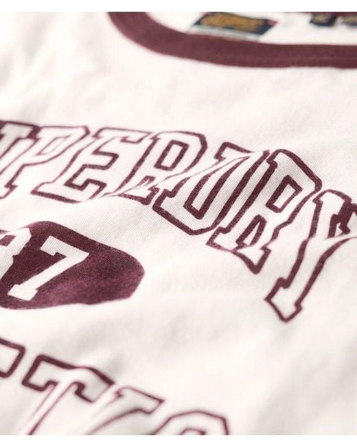 Superdry White Athletic Essentials Ringer Fitted Crew Neck T-shirt