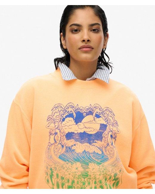 Superdry Orange & Co Psych Surf Loose Crew Sweatshirt