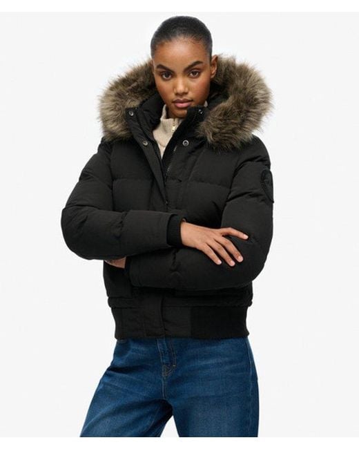 Superdry Everest-bomberjack Met Capuchon in het Black