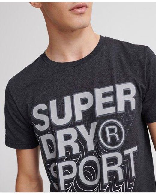 Superdry Black Core Gradient Graphic T-Shirt Twist for men
