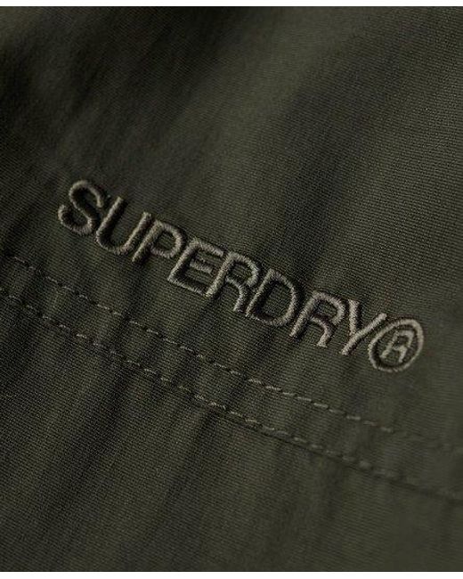 Superdry Green Classic Embroidered Logo Surplus Nylon Hooded Bomber Jacket for men