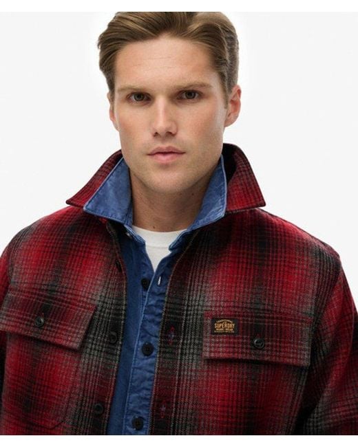 Superdry Red & Co Wool Blend Miller Overshirt for men