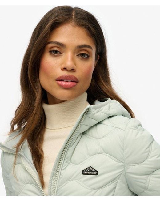 Superdry & Co Natural Hooded Fuji Lite Wave Padded Jacket