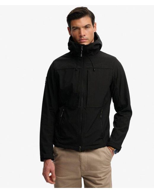 Superdry Black & Co Hooded Softshell Trekker Jacket for men