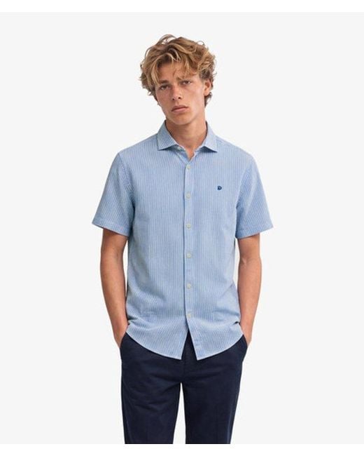 Superdry Blue & Co Riviera Short Sleeve Linen Shirt for men