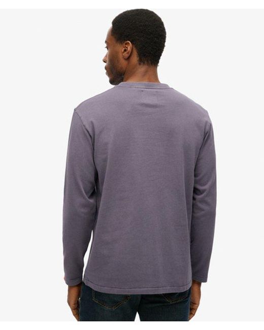 Superdry Blue Athletic Essentials Long Sleeve Top for men