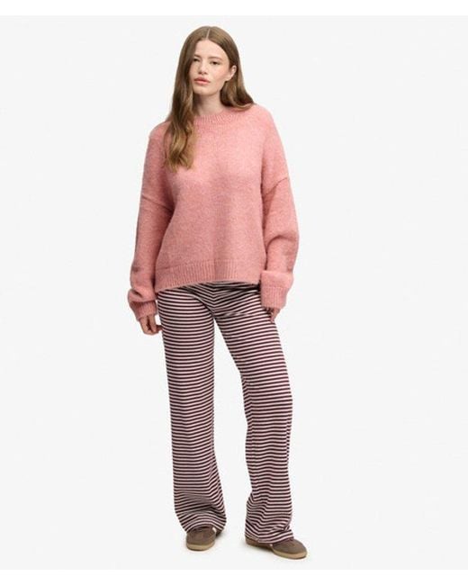 Superdry Pink Slouchy Brushed Knit Jumper