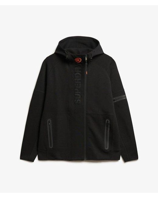 Superdry Black & Co Tech Logo Loose Zip Hoodie for men