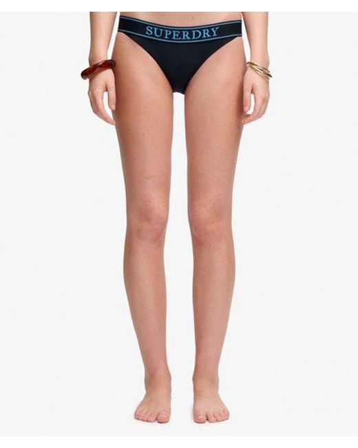 Superdry Black & Co Logo Classic Bikini Bottoms