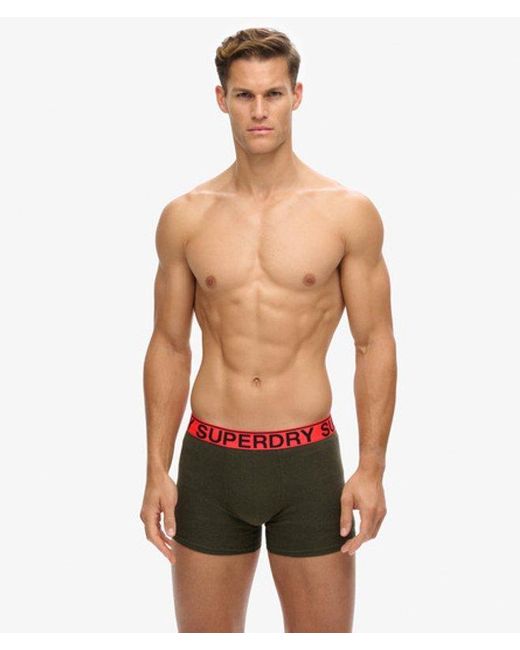 Superdry White & Co Classic Logo Print Cotton Boxer Triple Pack for men