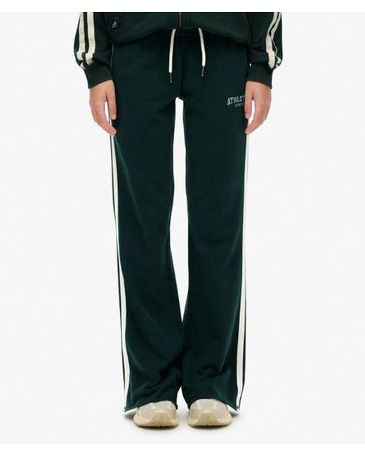 Superdry Green & Co Athletic Stripe Flare joggers