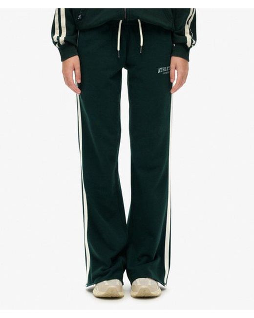 Superdry Green Athletic Stripe Flare joggers