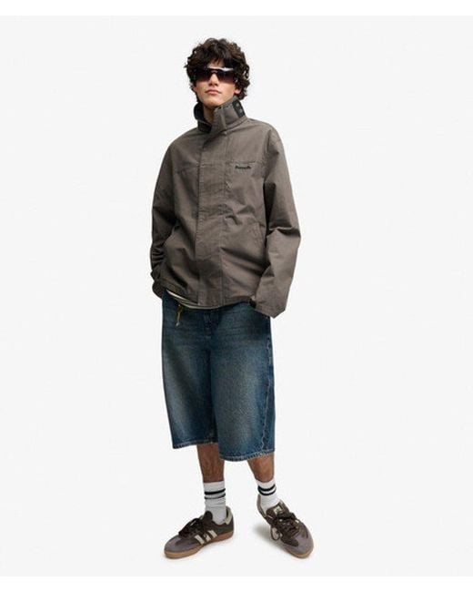 Superdry Gray Bench X & Co Bench High Neck Ripstop Jacket for men