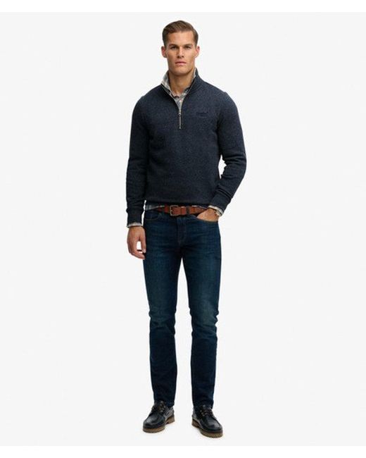 Homme Sweat À Demi-Zip Logo Vintage Brodé Taille Superdry pour homme en coloris Blue