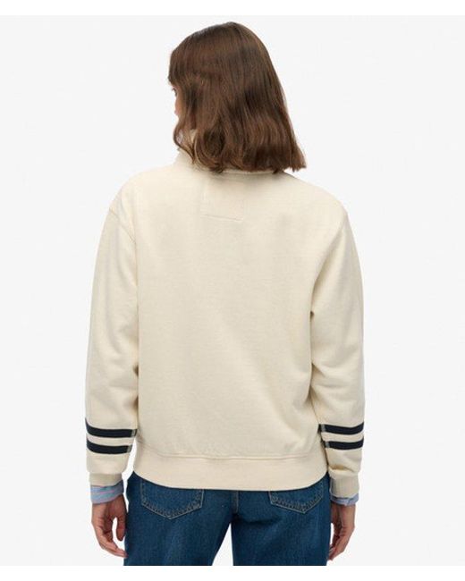Superdry Natural & Co Athletic Essentials Applique Half Zip Sweatshirt