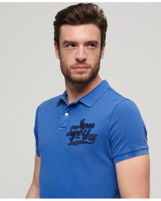 Superdry Blue Superstate Polo Shirt for men