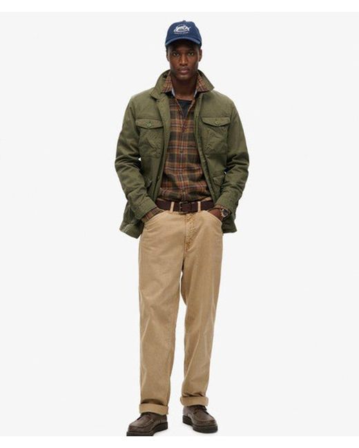 Superdry Green Military M65 Embroidered Lightweight Jacket for men