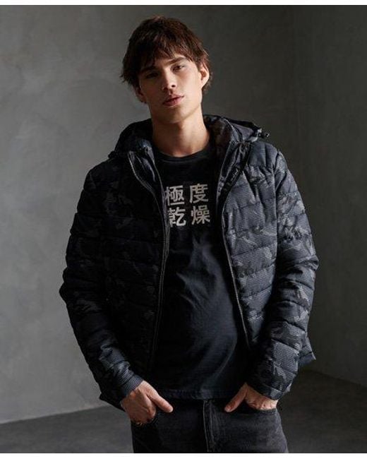 Superdry Tweed Double Zip Fuji Jacket in Black for Men - Lyst