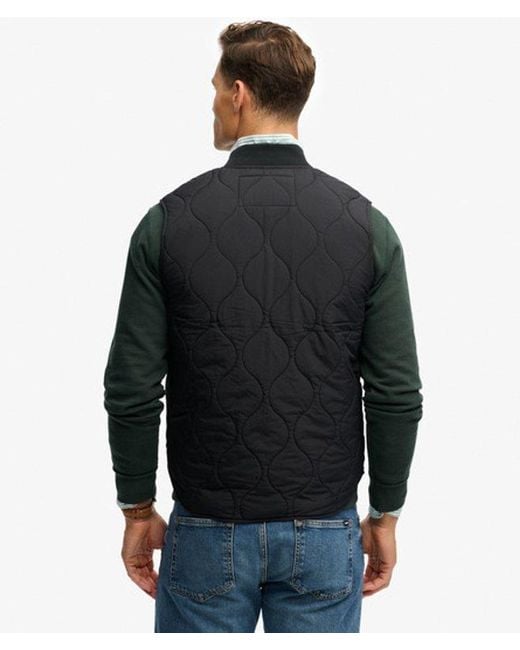 Superdry Black Military Liner Vest Jacket for men