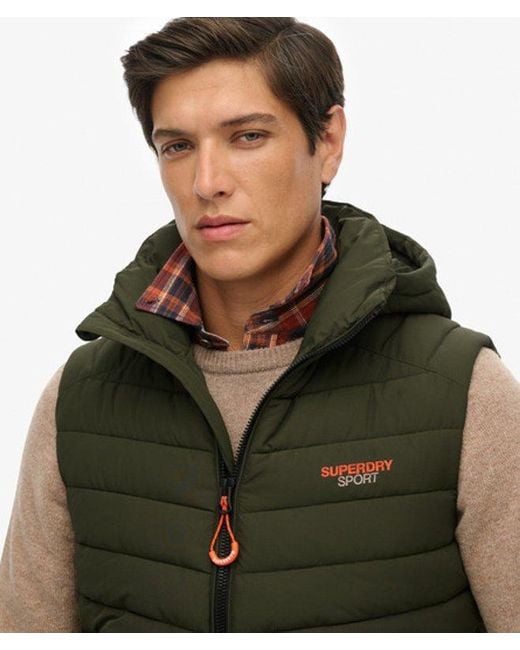 Superdry Green & Co Hooded Fuji Padded Gilet for men