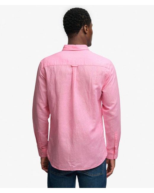 Superdry White & Co Cotton Linen Long Sleeve Shirt for men