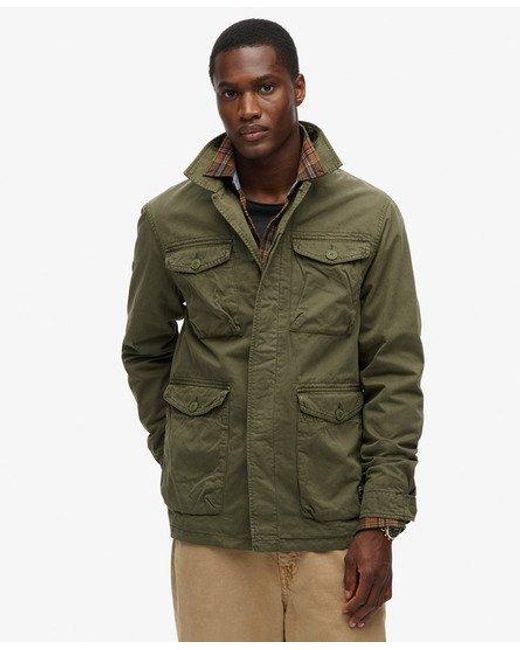 Superdry Green Military M65 Embroidered Lightweight Jacket for men