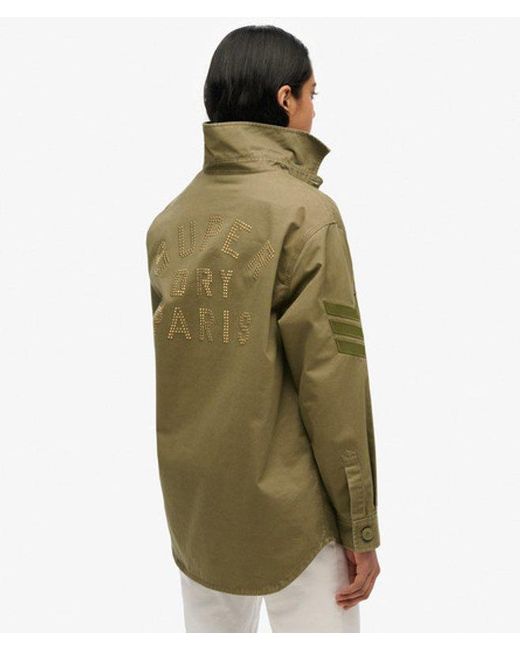 Superdry Green & Co Military Embellished Oversized Shirt