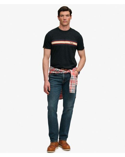 Superdry Black & Co Outdoor Stripe Logo Relaxed T-shirt for men