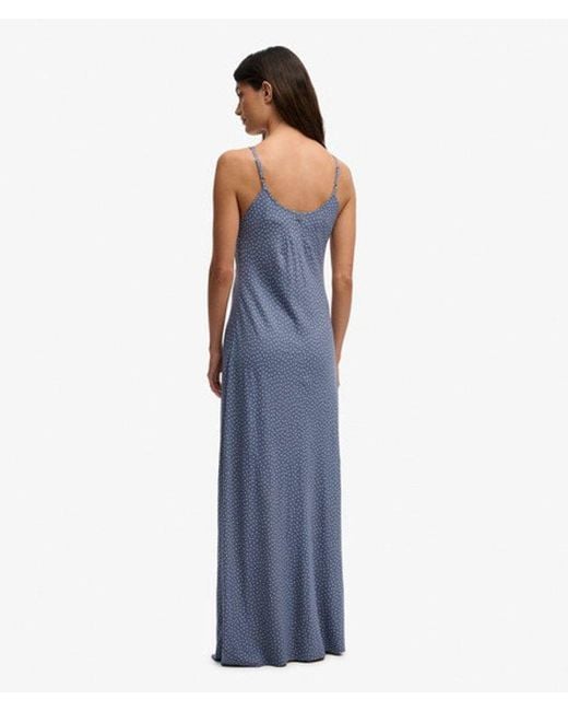 Superdry Blue & Co Printed Cami Maxi Dress