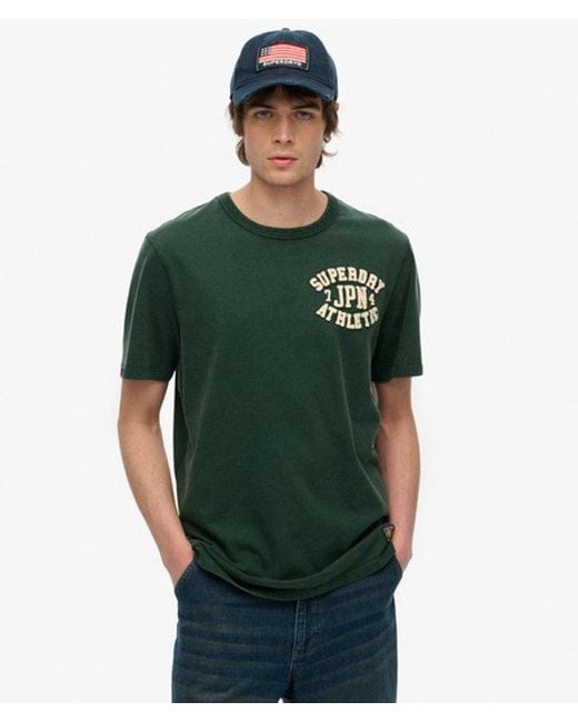Superdry Green Vintage Athletic Short Sleeve T-shirt for men
