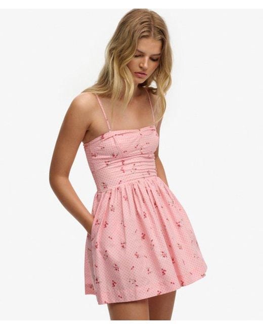 Superdry Pink & Co Corset Cami Mini Dress