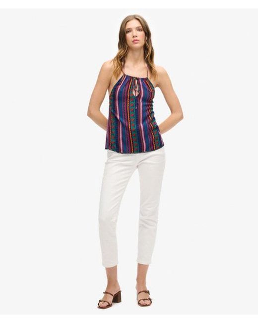 Superdry Blue & Co Printed Beach Halter Top