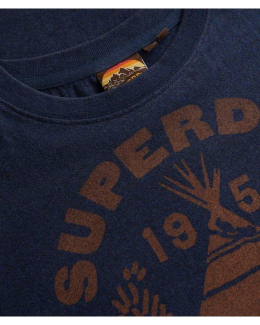 Superdry Blue Lo-Fi Outdoor Mono Relaxed T-Shirt