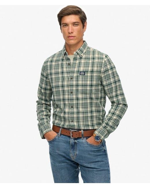 Superdry Green & Co Long Sleeve Cotton Lumberjack Shirt for men