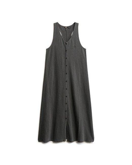 Superdry Black Beach Jersey Vest Midi Dress