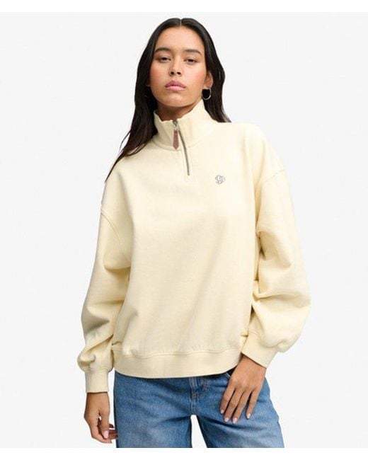 Superdry Natural & Co Luxe Casual Half Zip Sweatshirt