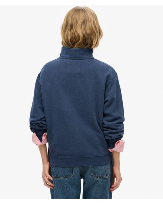 Superdry Blue Athletic Essentials Collared Half Zip