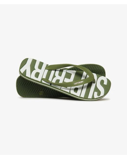 Superdry Green Core Logo Flip Flops for men
