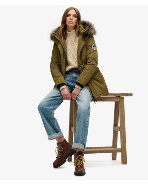 Superdry Green Ashley Everest Parka Coat