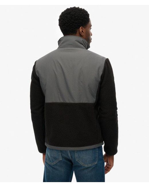 Superdry Black & Co Polar Fleece Hybrid Trekker for men
